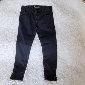 American Rag Ankle Zip Light Weight Black Jeans Size 7R